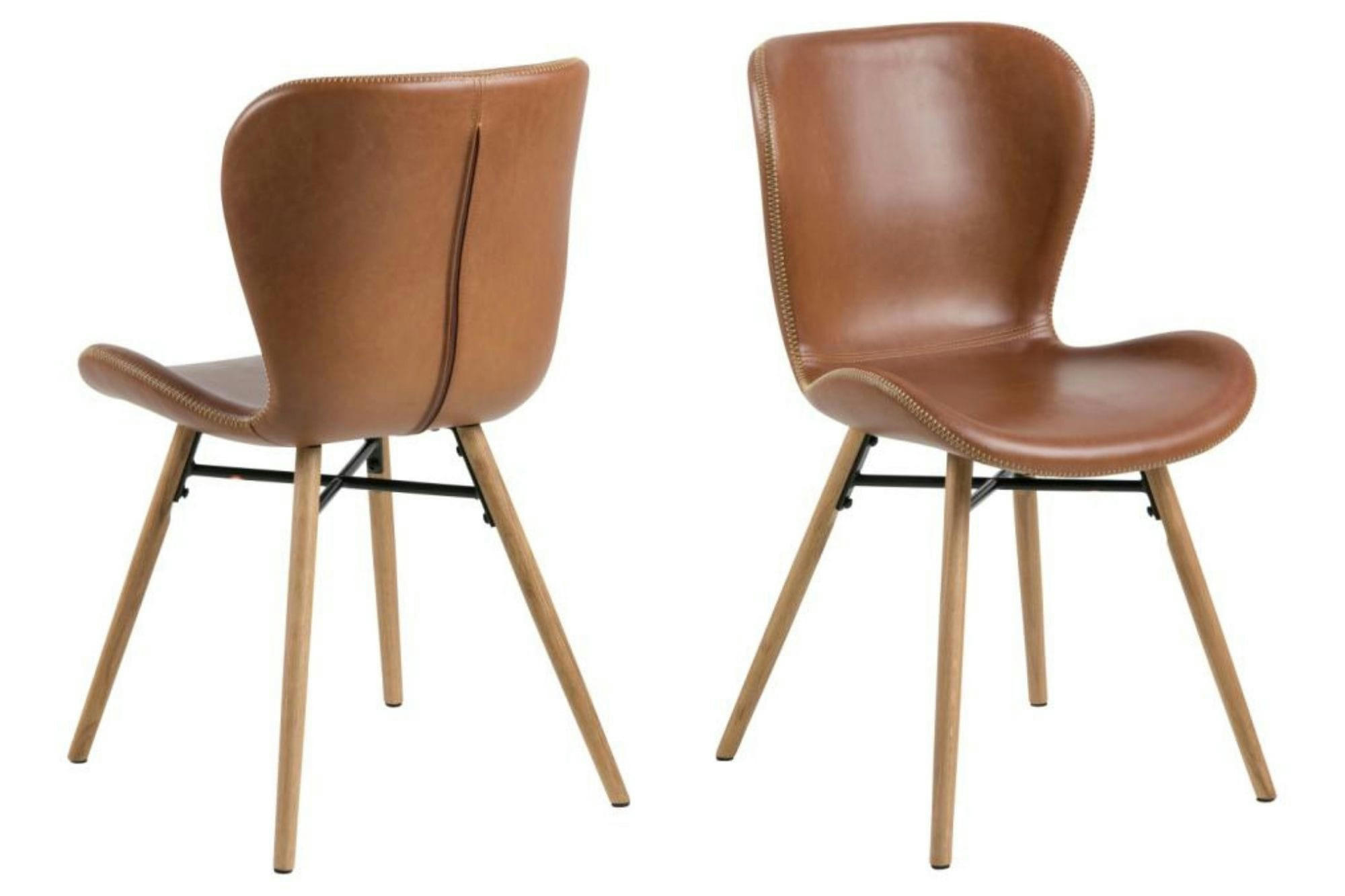 MATILDA - Lot de 2 chaises simili et bois