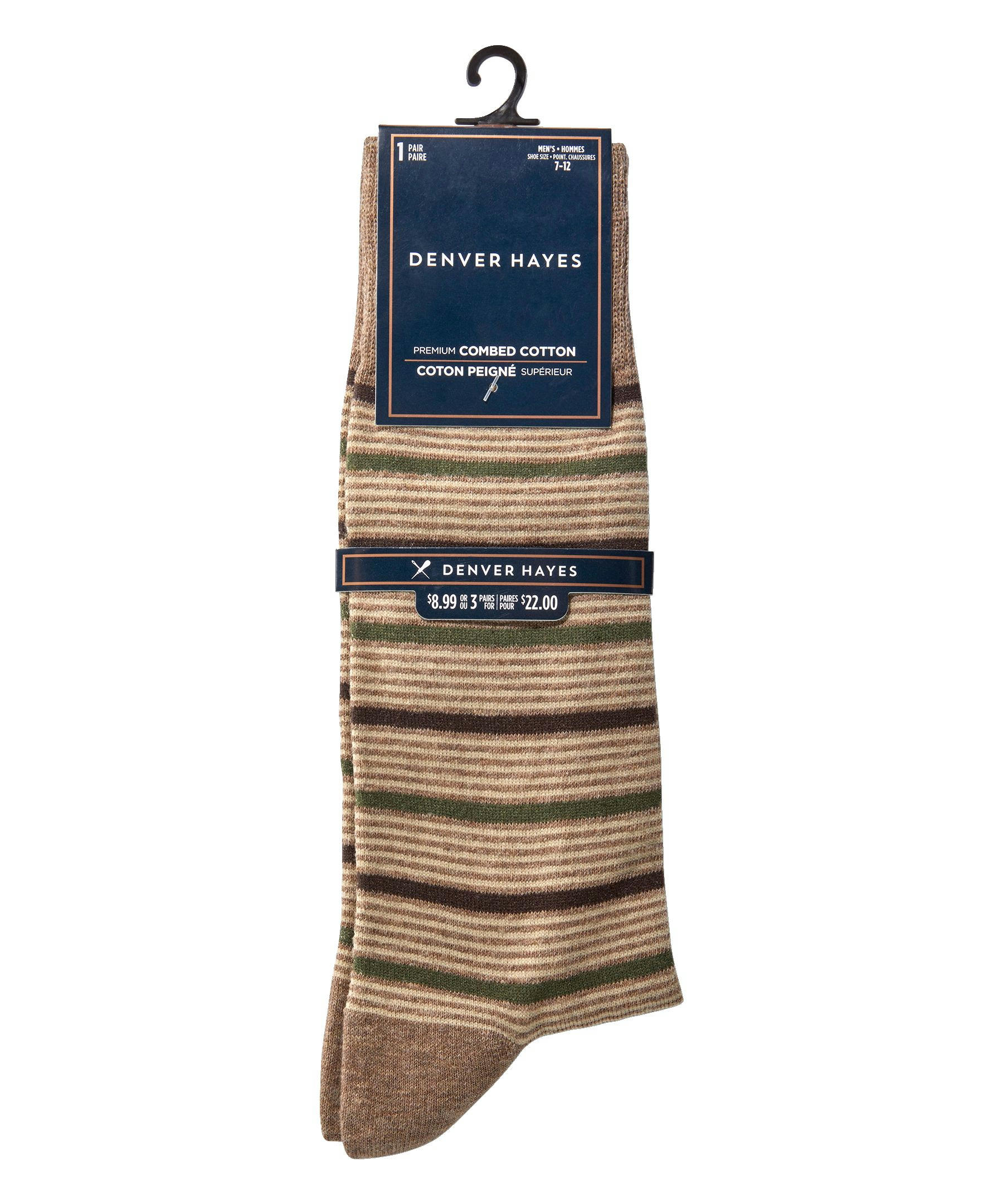 Denver Hayes Men's Novelty Pattern Casual Crew Socks