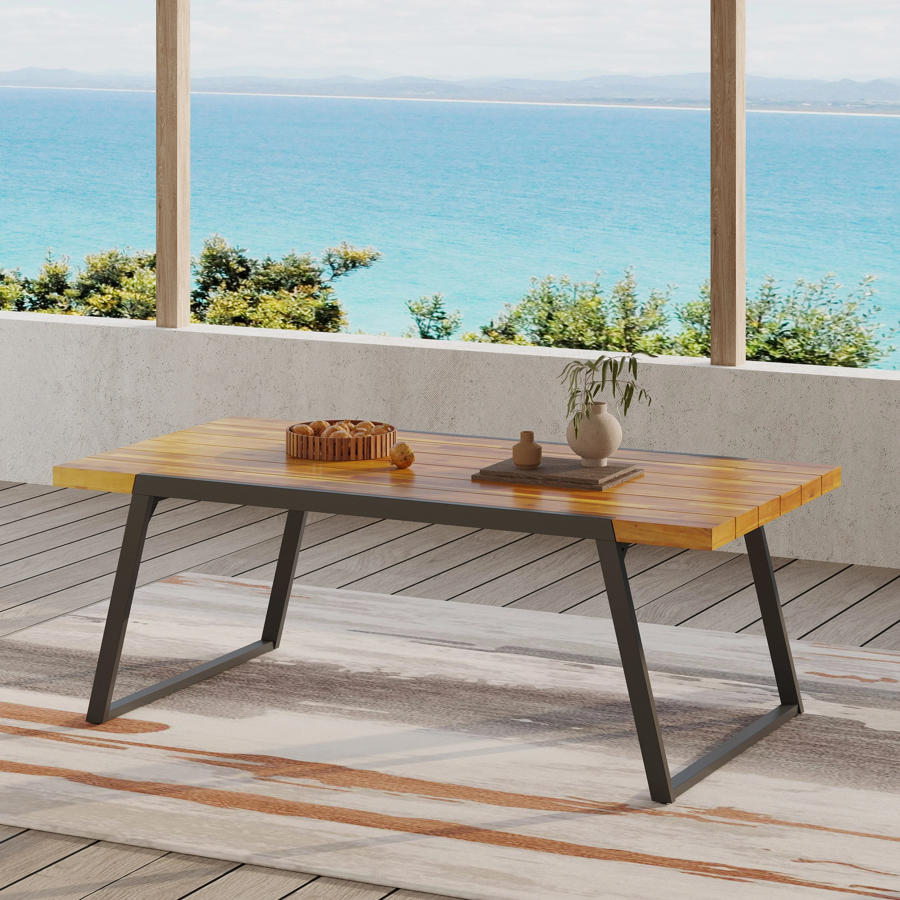 Gaylor Outdoor Acacia Wood Dining Table by Christopher Knight Home