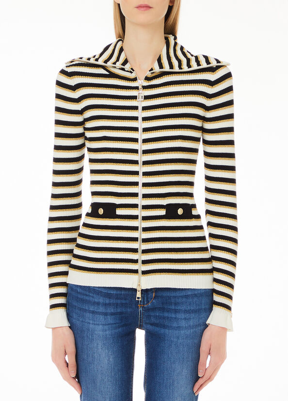 Cardigan in maglia a righe