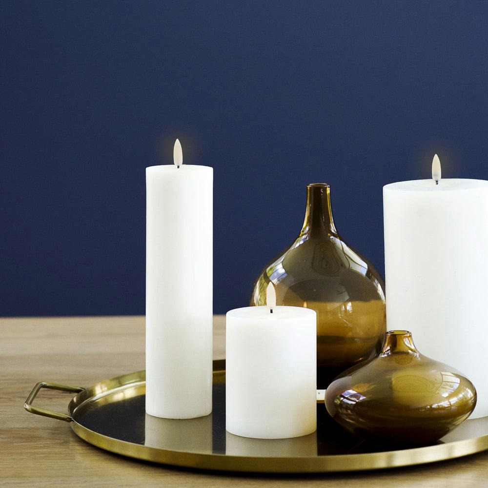 - Bougie led 10x20cm cire blanc