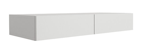Coiffeuse suspendue avec deux tiroirs, façade lisse - Couleur : blanc, 100 x 40 x 16 cm