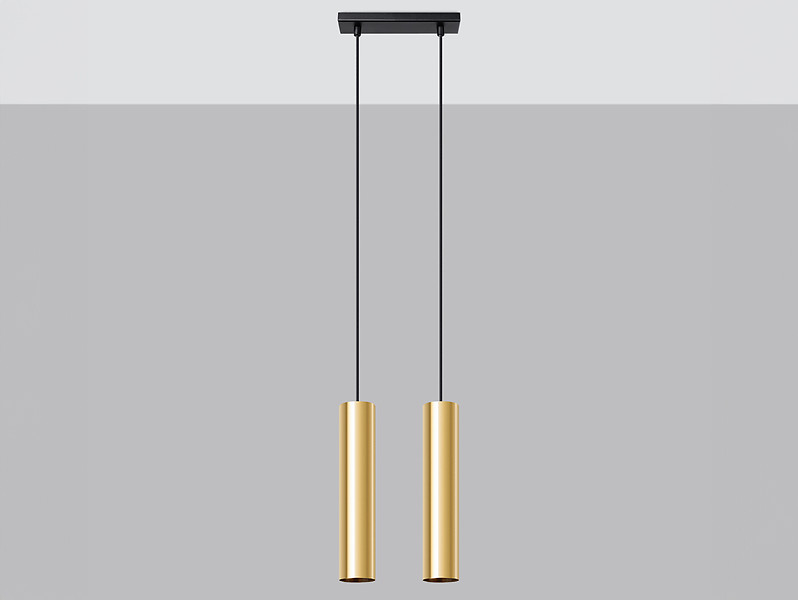 Lampa wisząca Lagos 2-punktowa stalowa złota