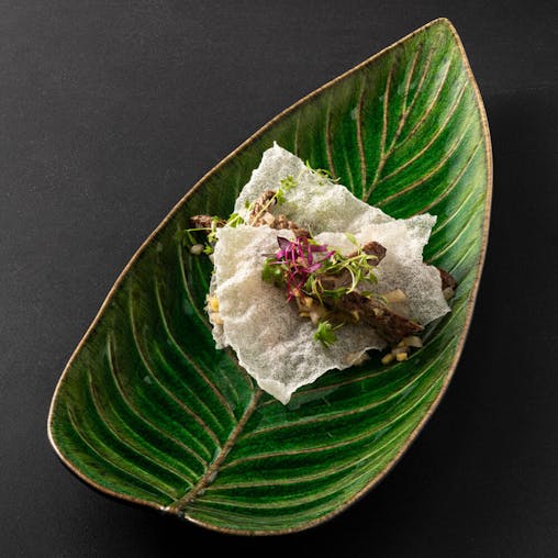 Costa Nova Riviera Forets Strelizia Leaf Plate 398 x 172mm