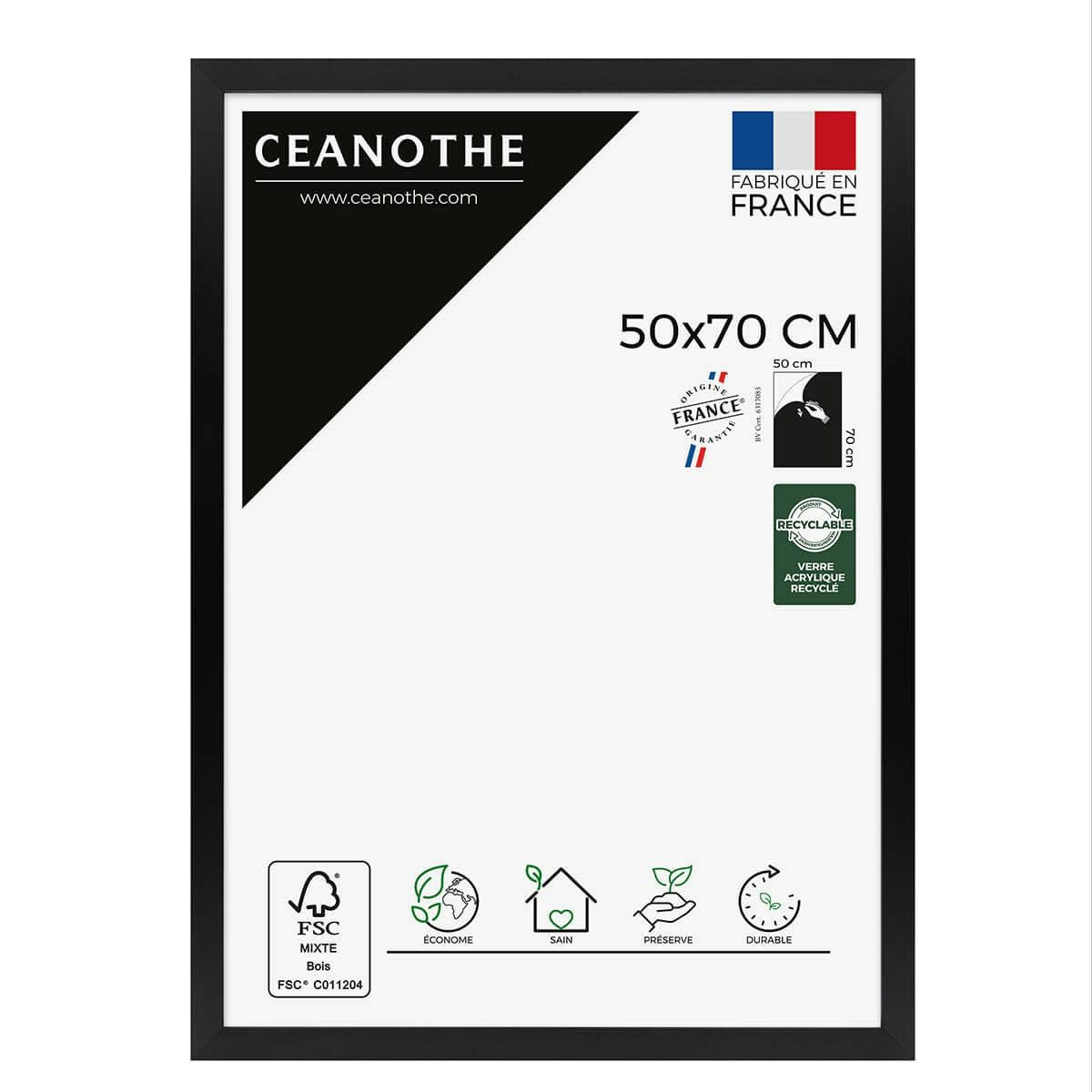 ETERNEL - Cadre photo design noir 50x70 cm bois reconstitué fsc