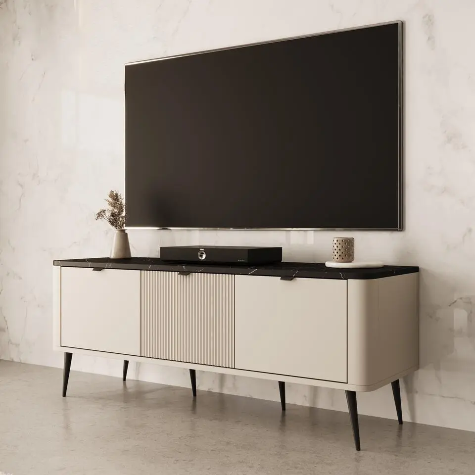 Meubella - TV-Meubel Mace - Beige - 130 cm