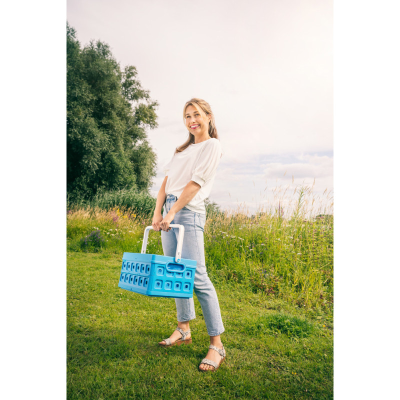 Box de rangement pliant Square bleu 24 L SUNWARE