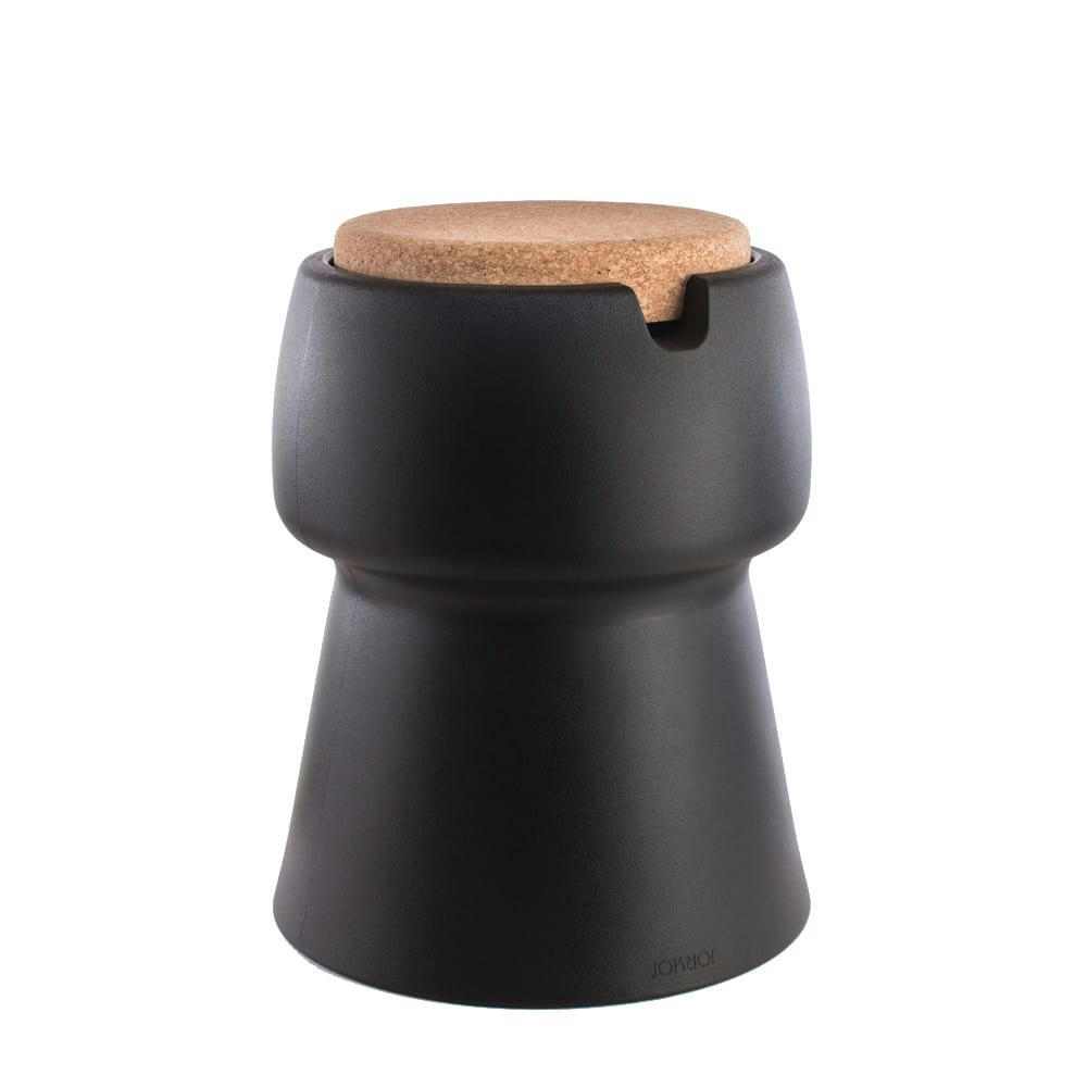 CHAMP - Tabouret champ liège polyéthylène noir