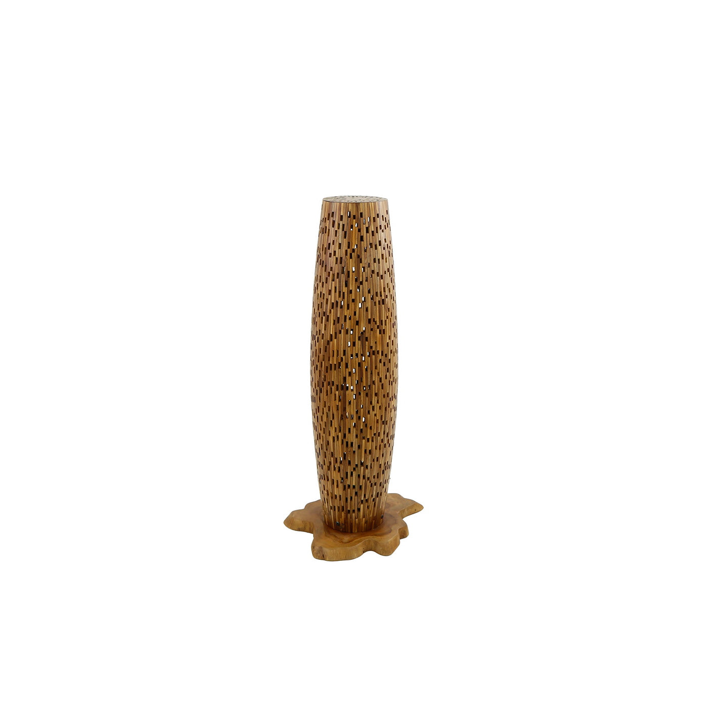 Giga Meubel Vloerlamp Bars - Naturel Teakhout - 2-Lichts - 40x40x104cm