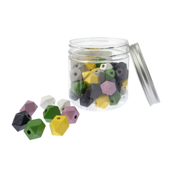 Wooden Geometric Beads Tub