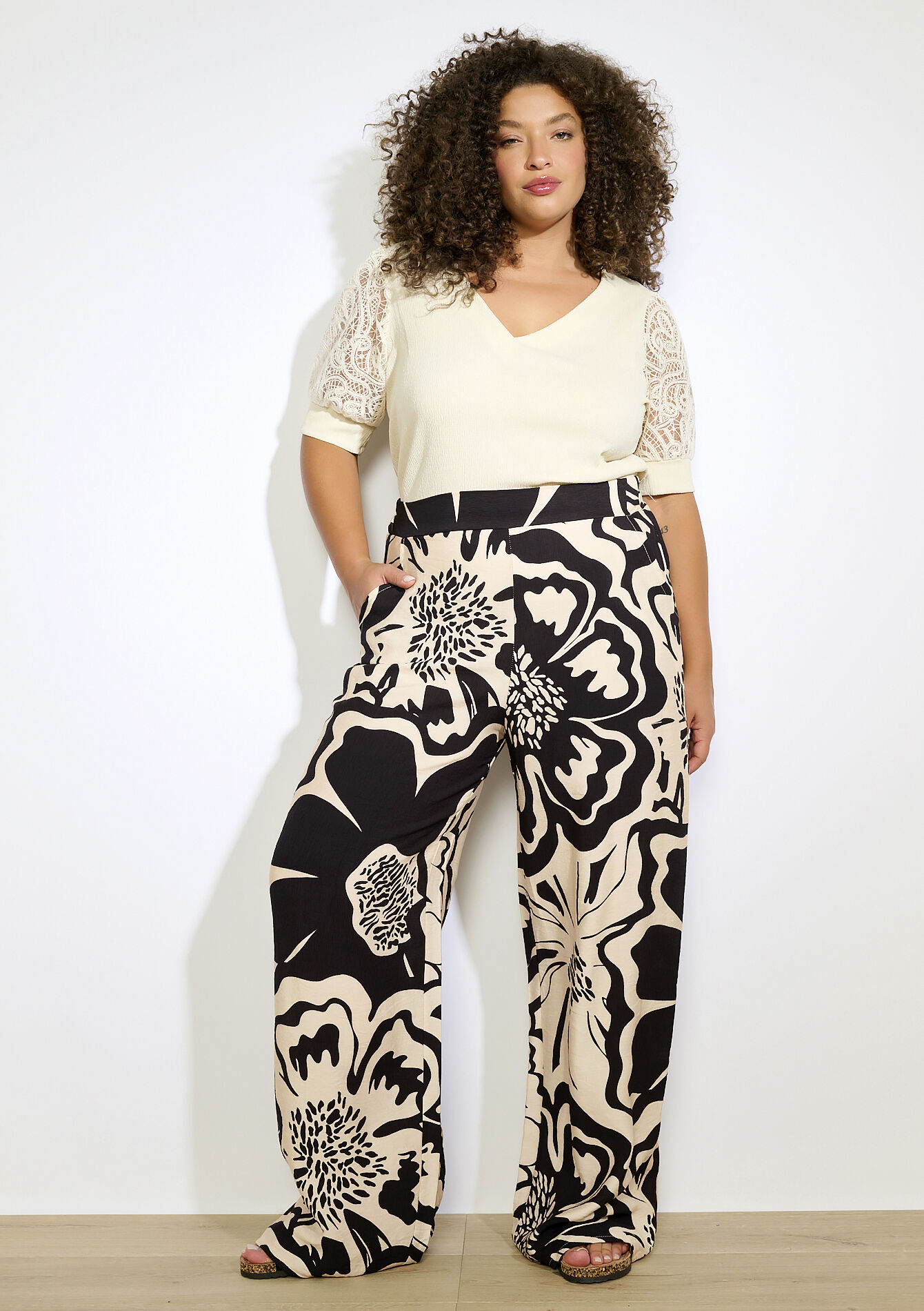 Wijde broek met print