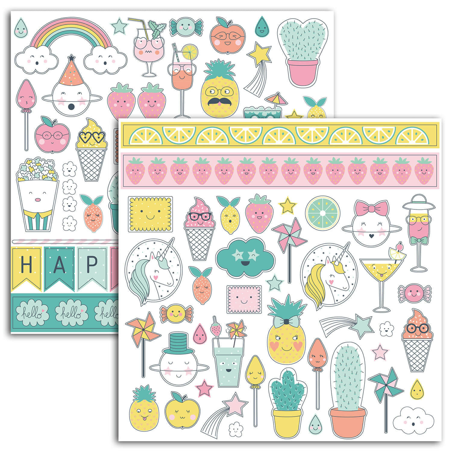 - Lot de 98 stickers happy days