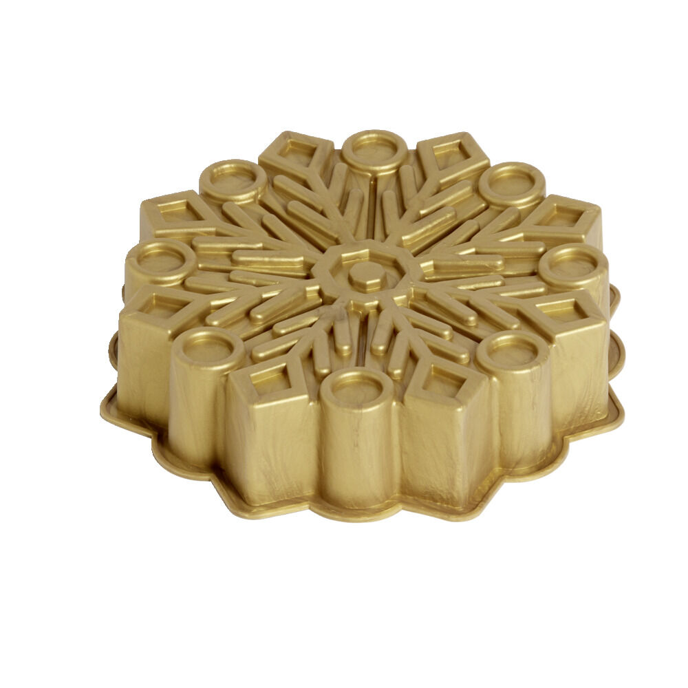 Moule à gâteau silicone doré forme flocon de neige Ø30cm