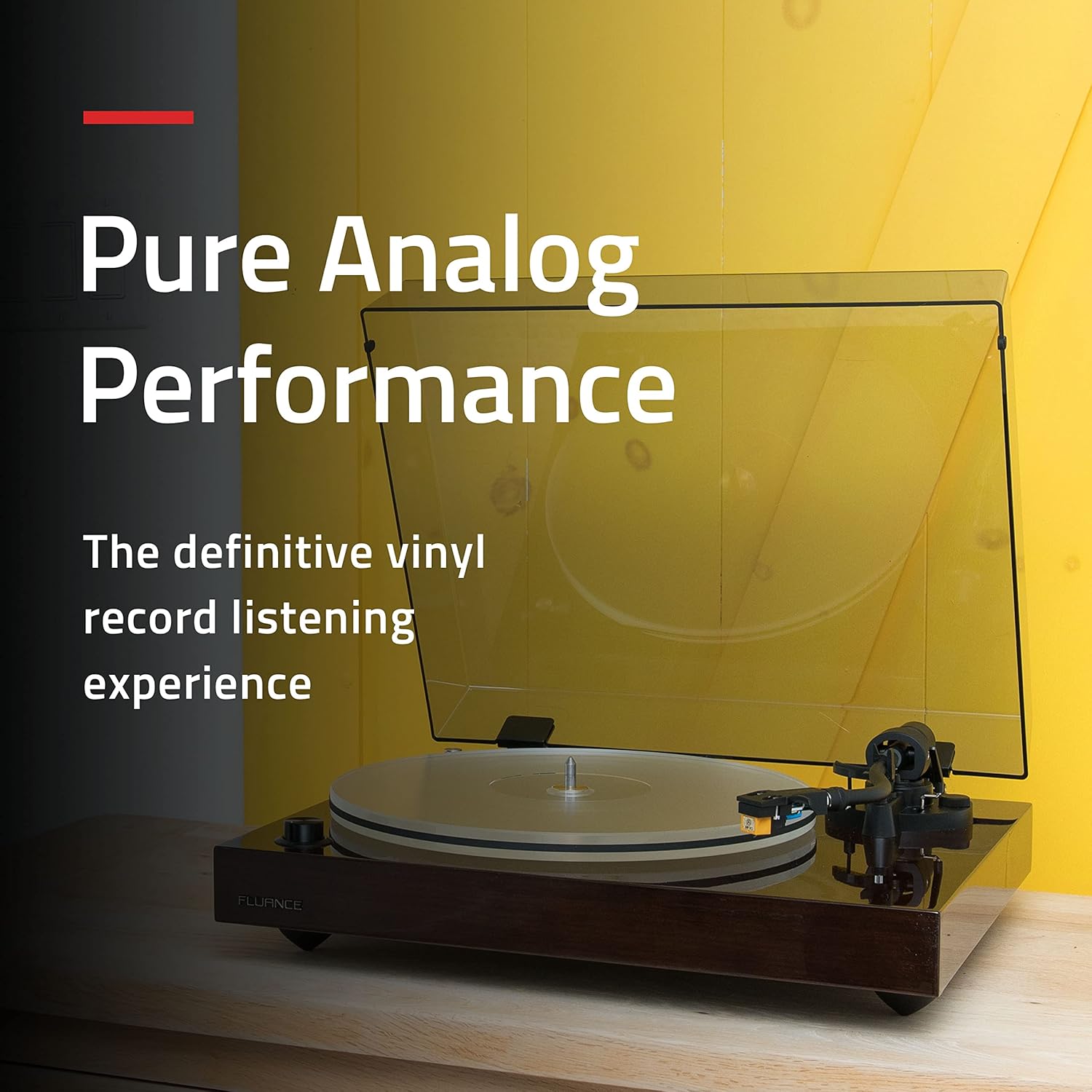 Fluance RT85N Reference High Fidelity Vinyl Turntable Record Player with Nagaoka MP-110 Cartridge  Acrylic Platter  Speed Control Motor  High Mass MDF Wood Plinth  Vibration Isolation Feet - Walnut