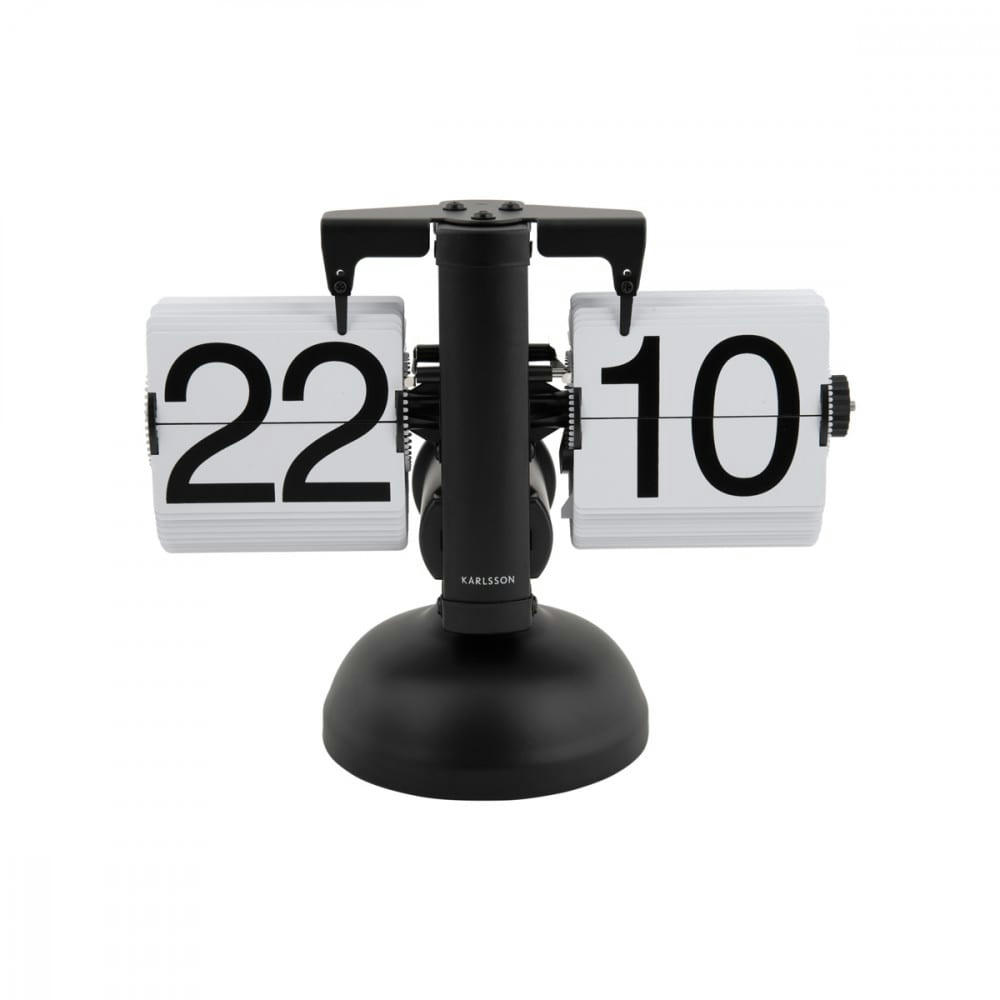 NO CASE - Horloge à poser small flip métal noir