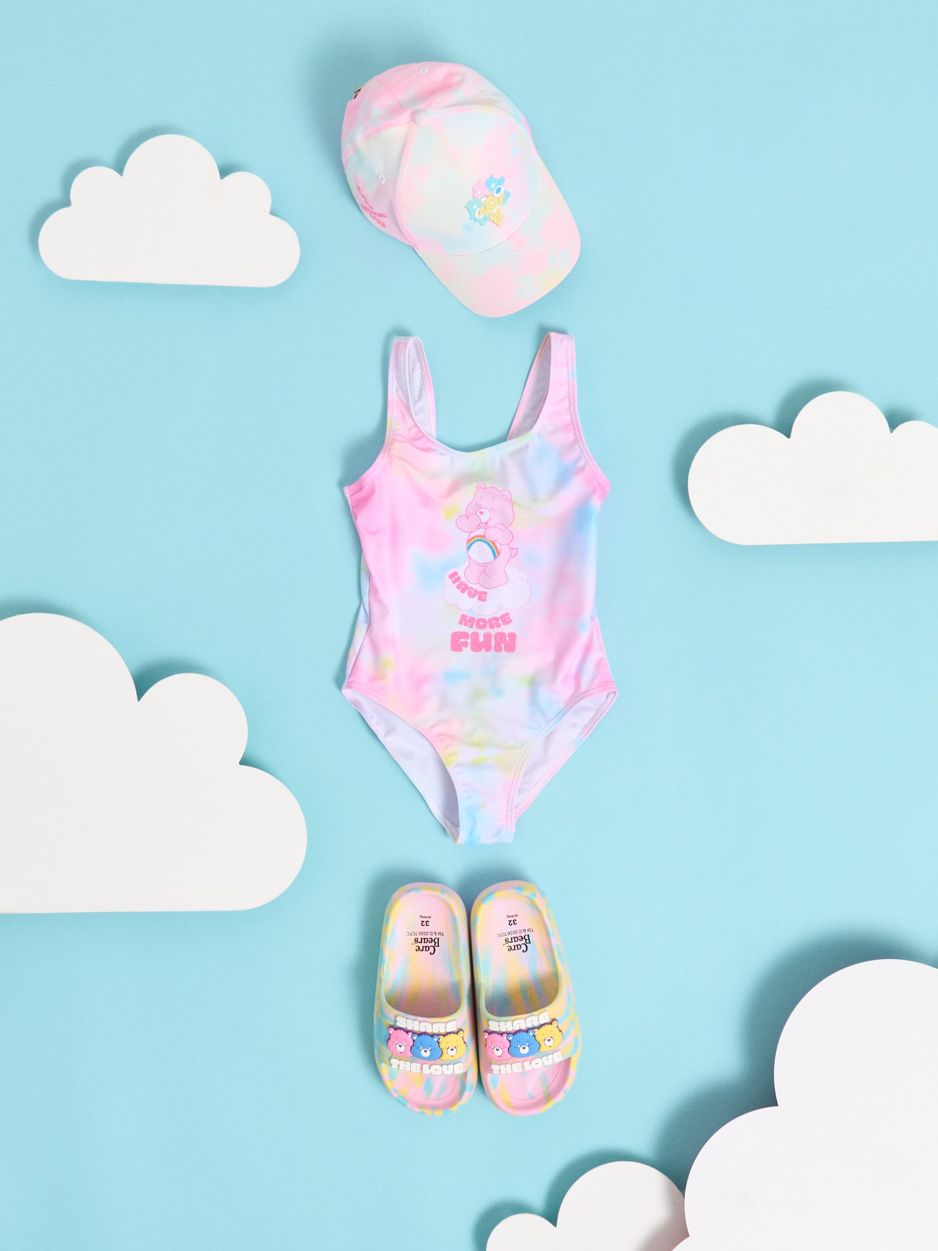 Strój kąpielowy tie-dye Care Bears