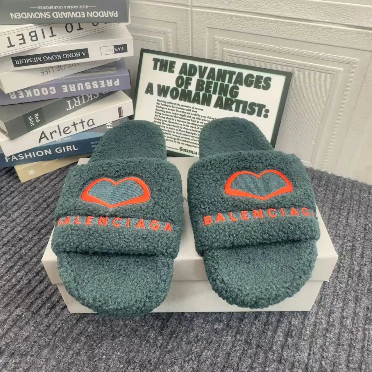 Balenciaga Fluffy Slippers