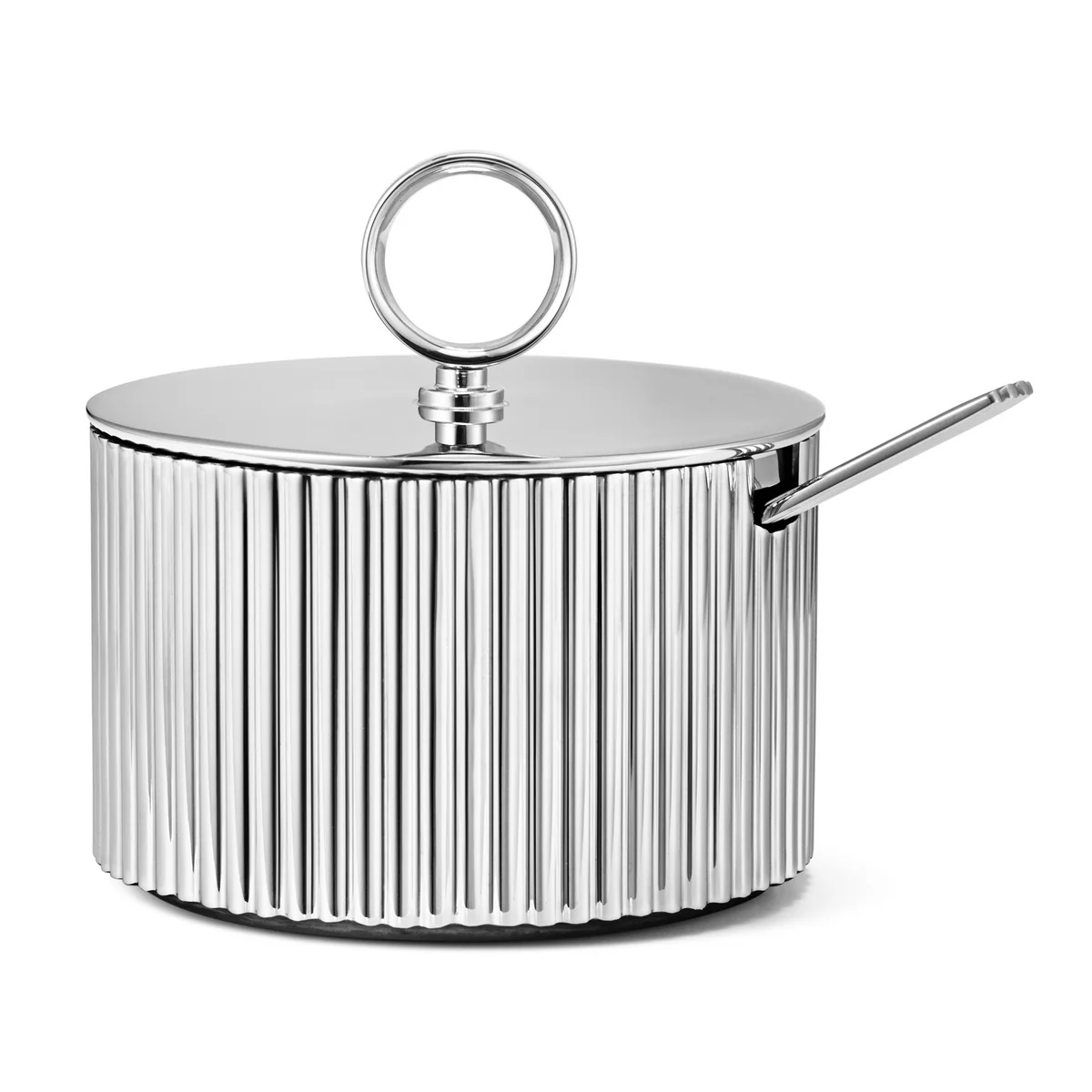 Georg Jensen - Bernadotte Zuckerdose inkl. Löffel, Edelstahl poliert