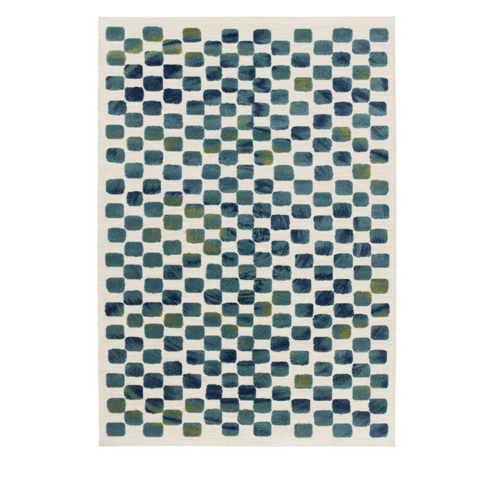 ADDO II - Tapis intérieur et extérieur à motif géométrique bleu 120x170 cm