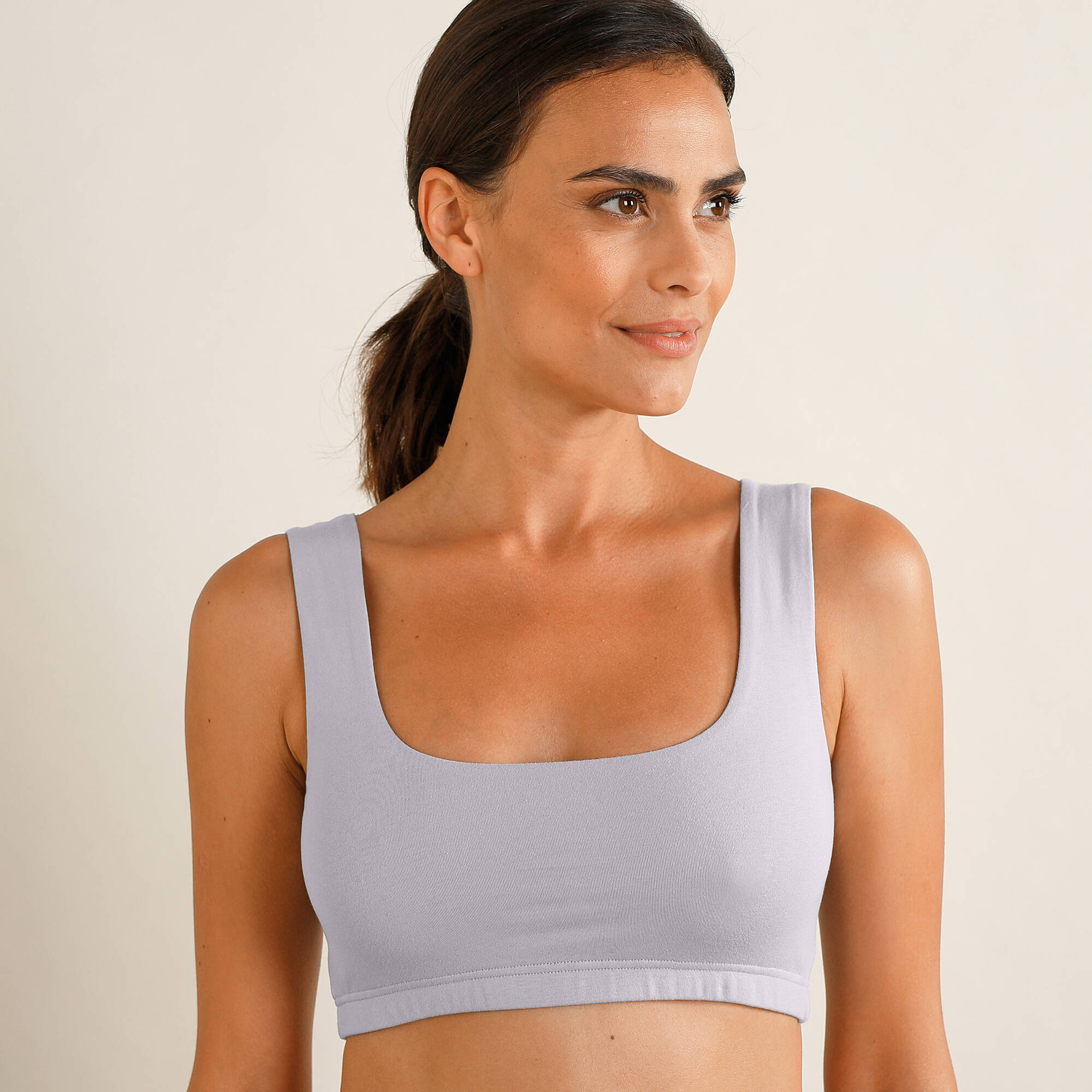 Brassière confort coton stretch doublé sans armatures - lot de 2