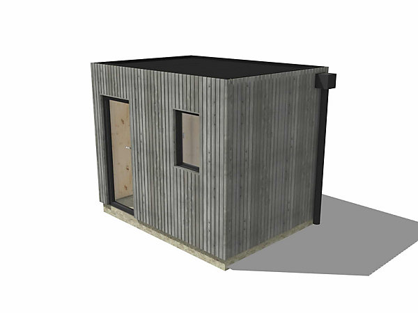 Dépendance jardin sans permis en bois 3,3 x 2,4 x 2,7 m / menuiseries alu k-line