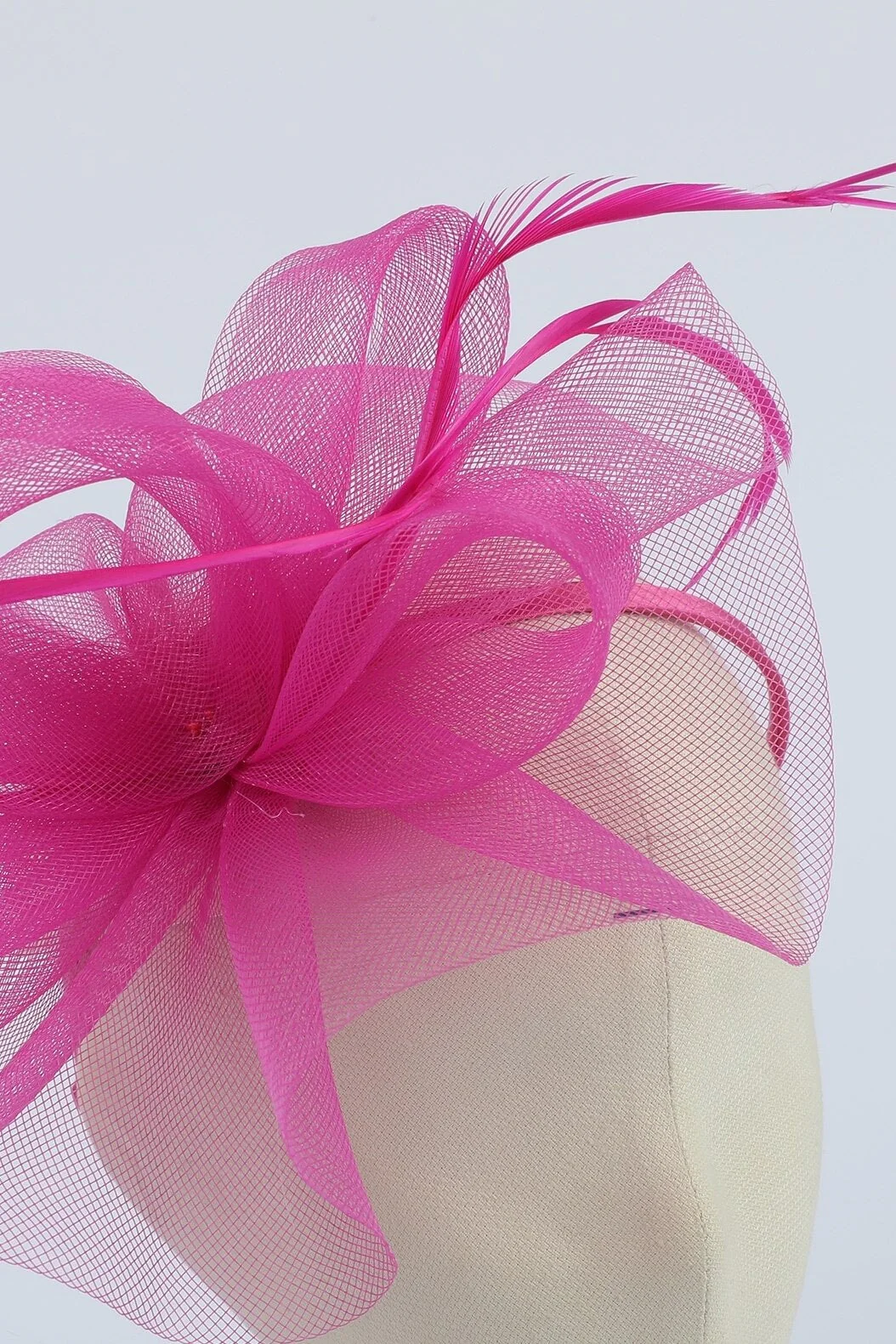 Fuchsia Pink Mini Gathered Fascinator