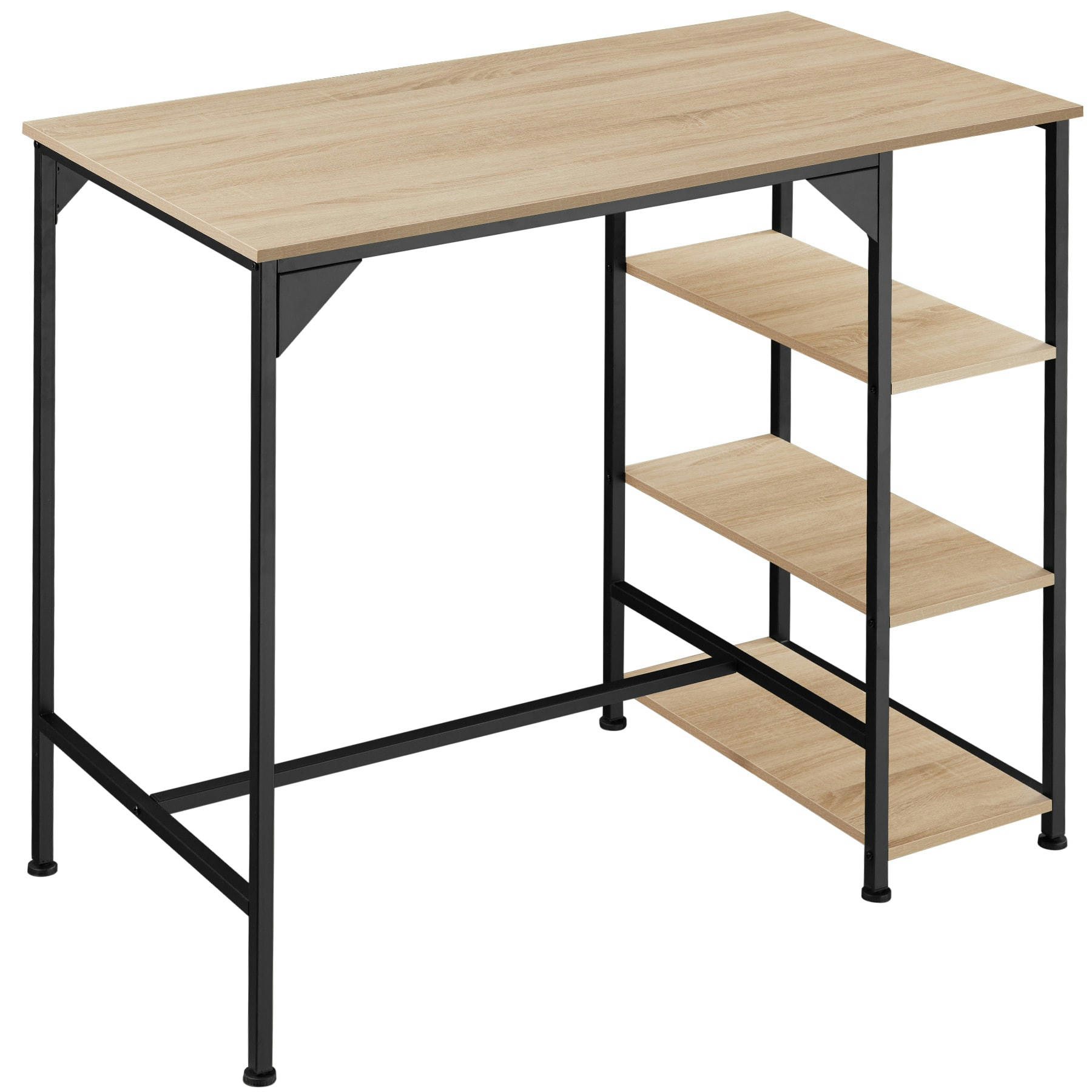 - Table de bar industrielle 109x60x100cm effet bois clair
