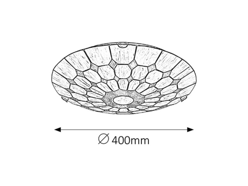 Plafon witrażowy Tiffany brązowy okrągły 40cm Marvel 2xE27x60W IP20 Rabalux