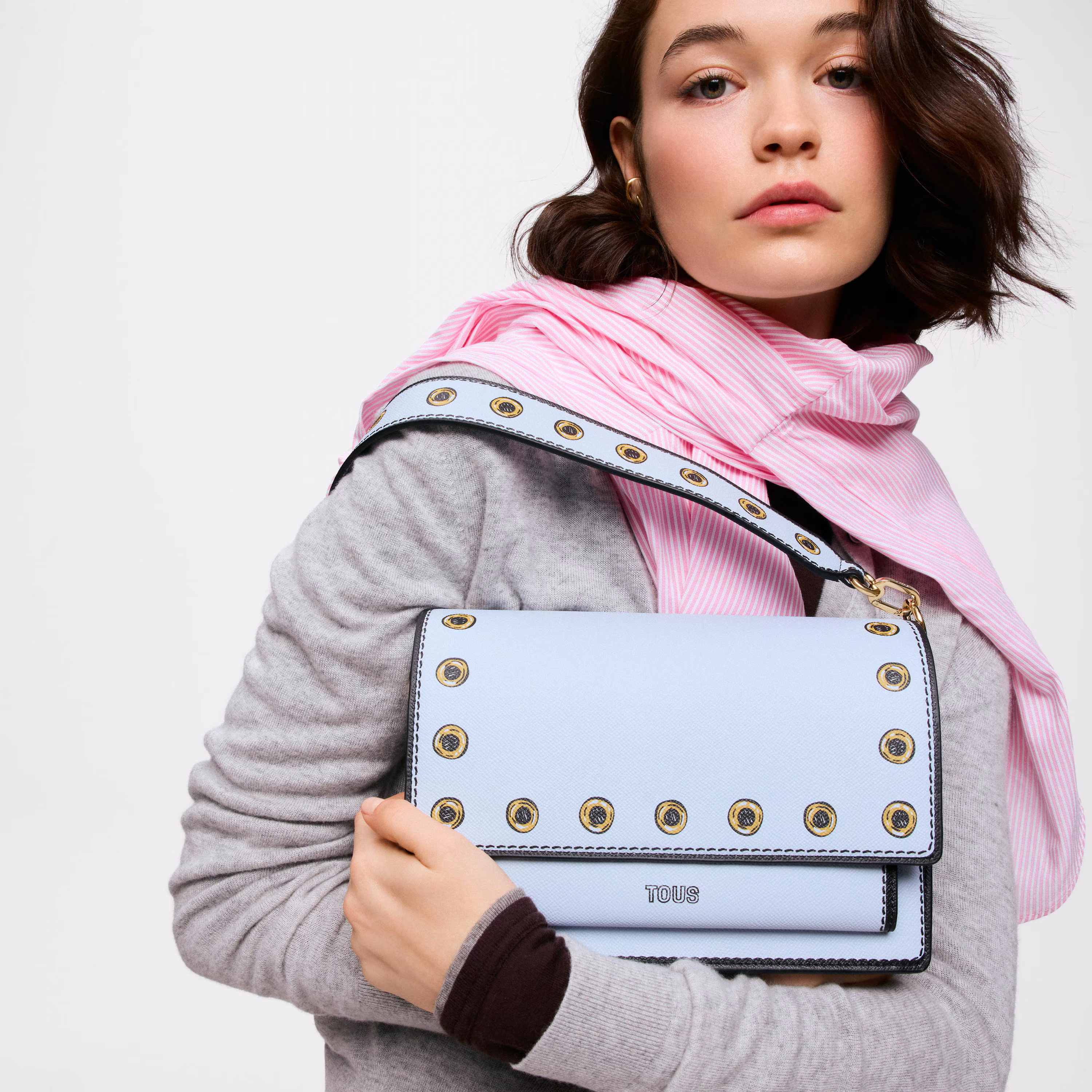 Bandolera mediana azul grisaceo Audree Trampantojo