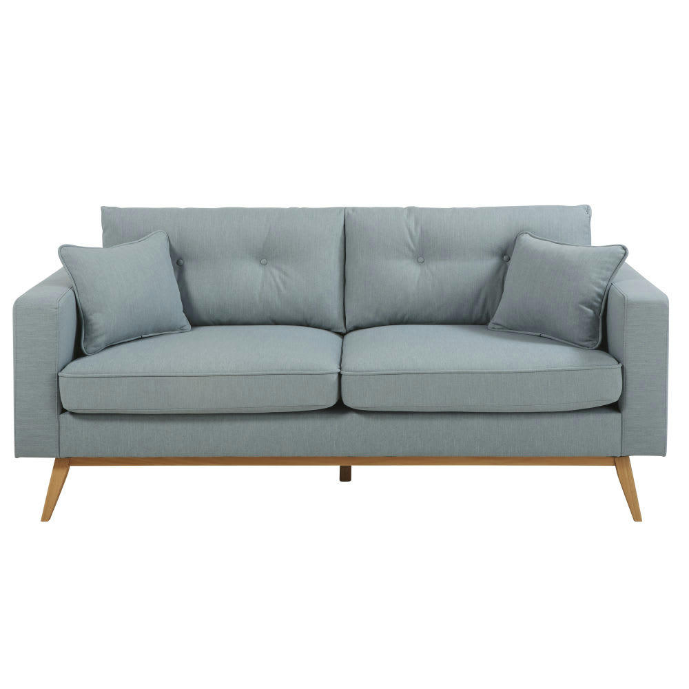Brooke - Canapé style scandinave 3/4 places bleu glacier