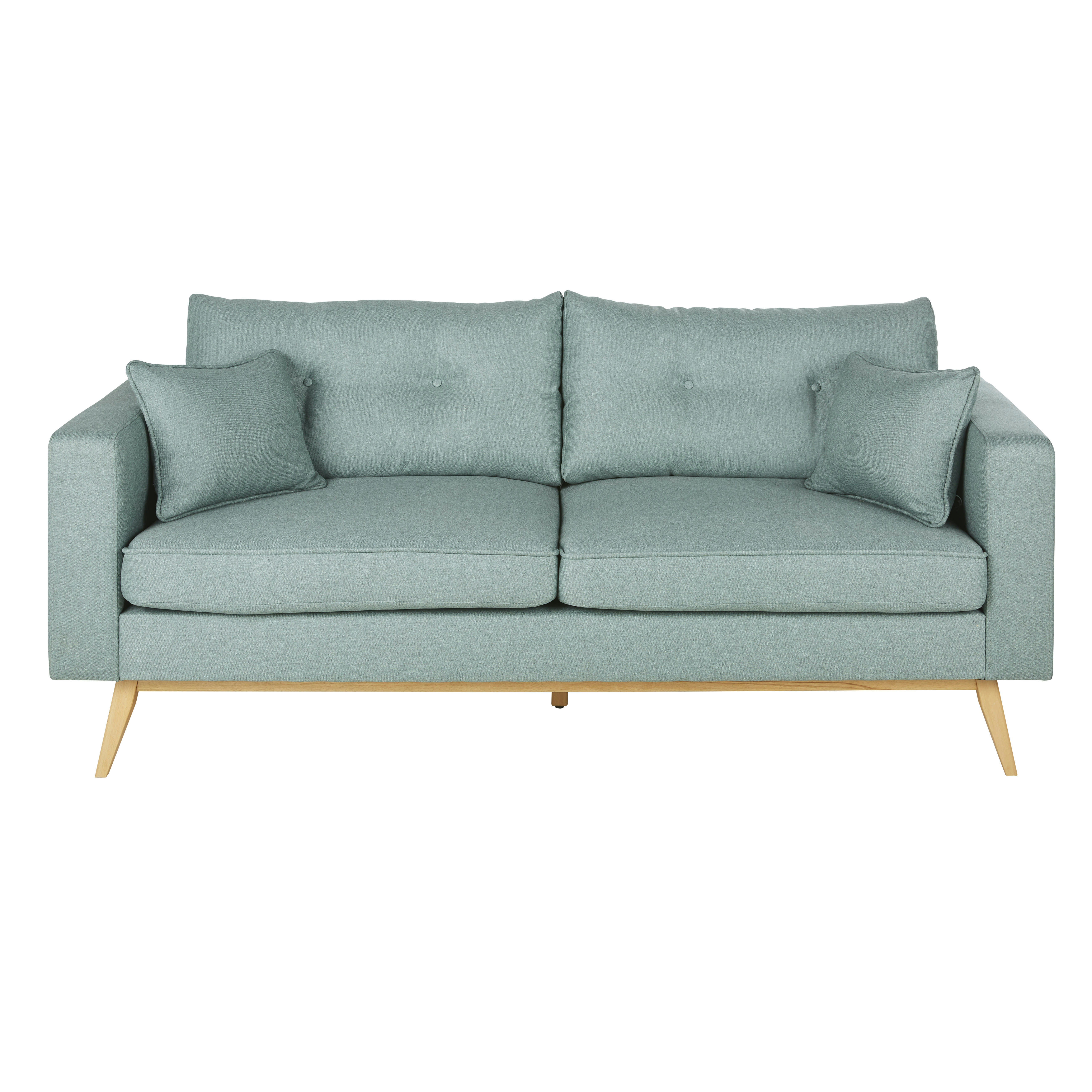 Brooke - Canapé style scandinave 3/4 places vert d'eau chiné