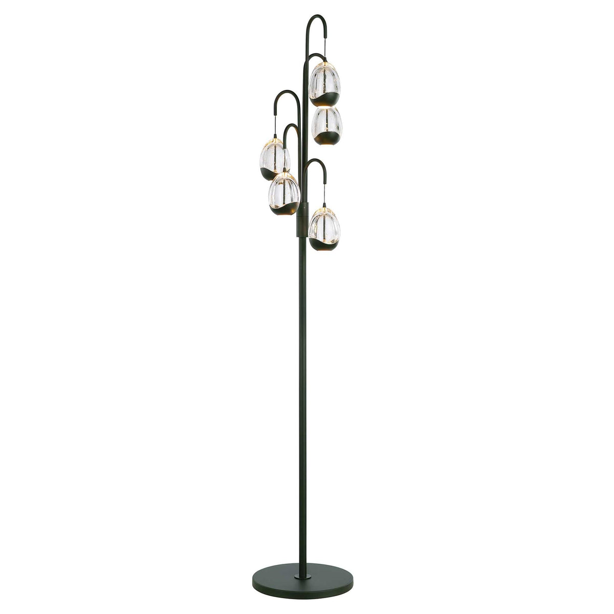 Highlight vloerlamp Clear - 5 lichts - 28 x 166  cm - helder zwart