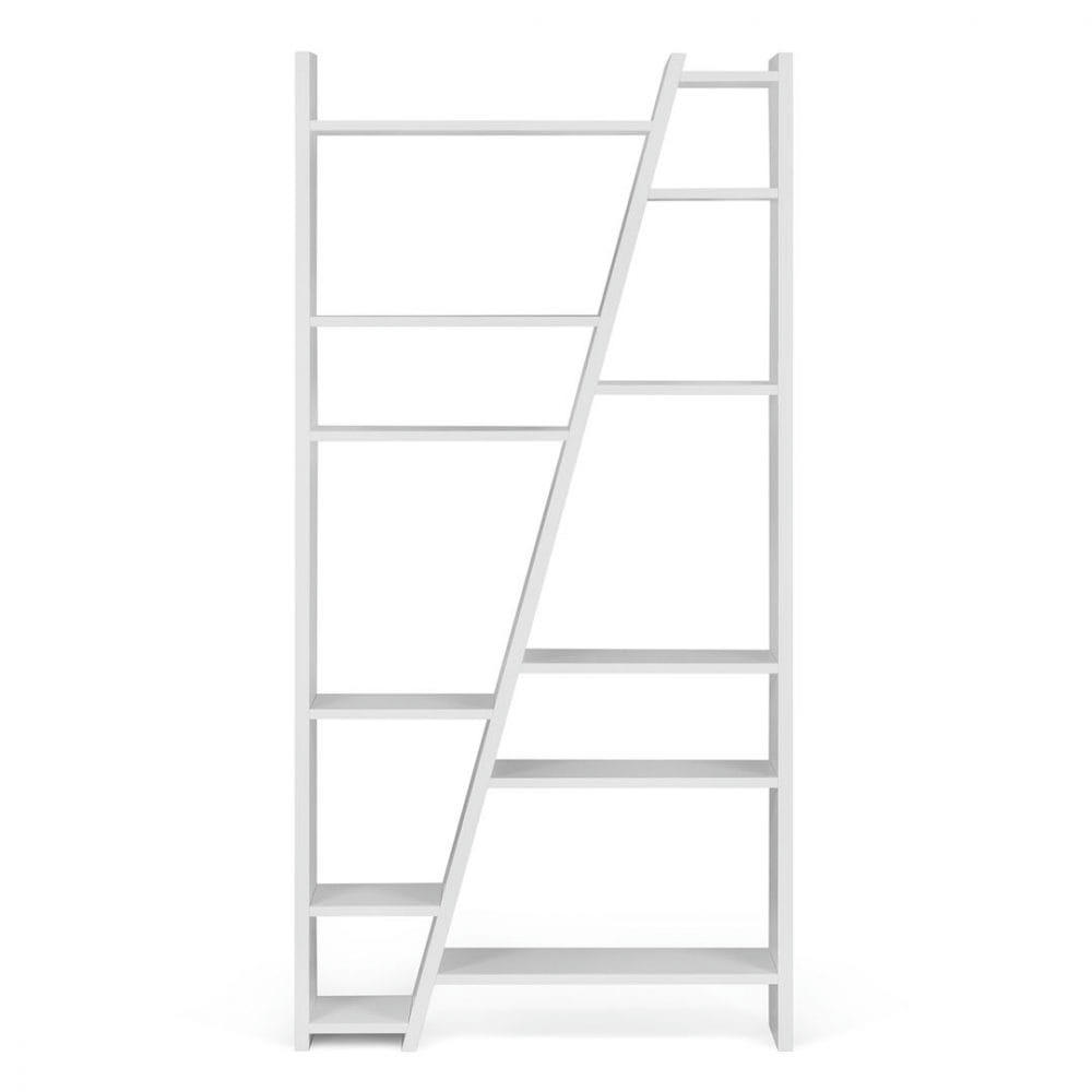 DELTA - Bibliothèque effet bois blanc laqué