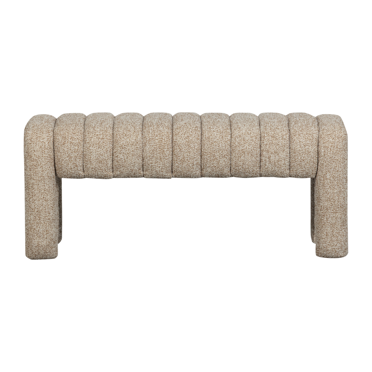 WOOOD bankje gestoffeerd Frex - Bouclé - Bruin - 48x110x43