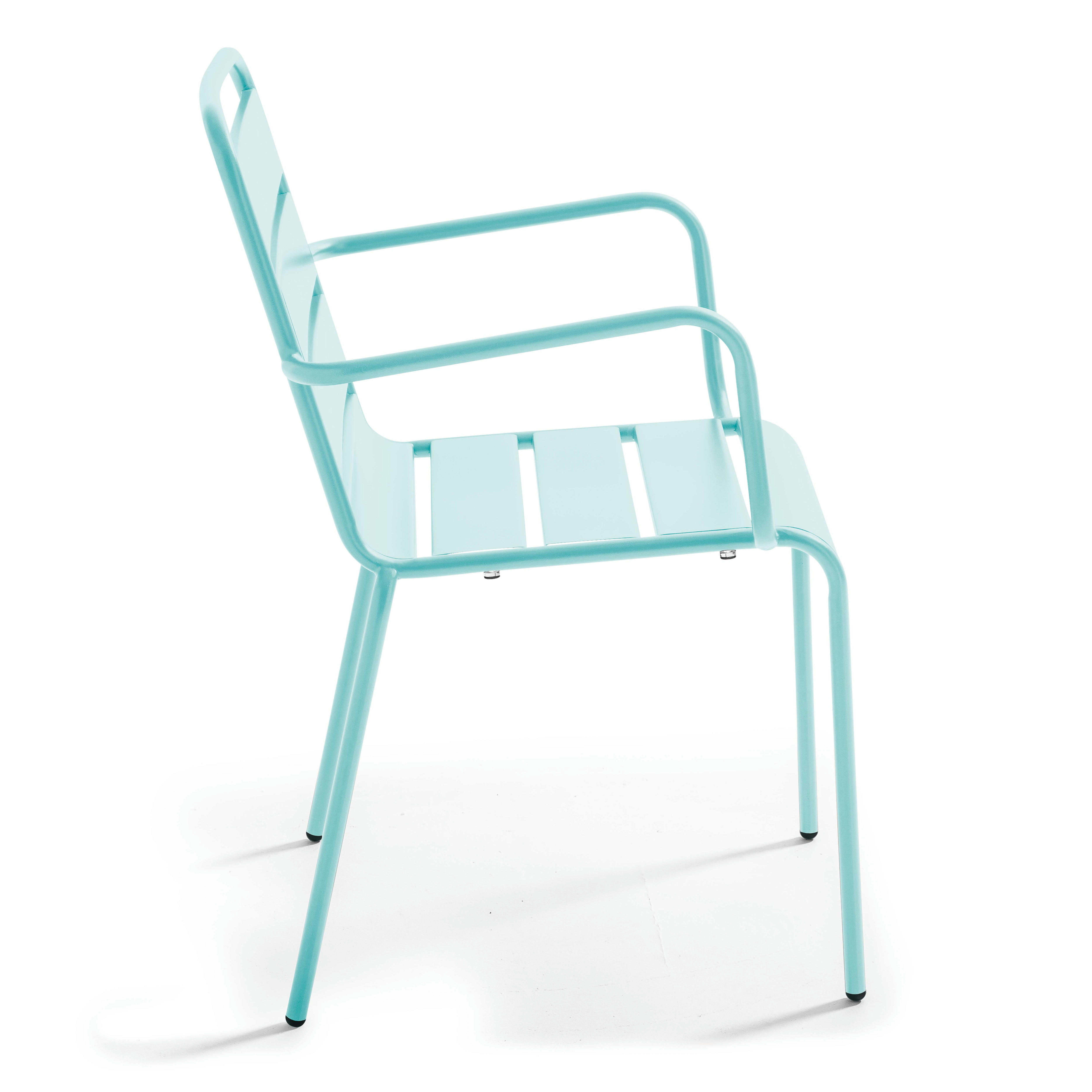 PALAVAS - Fauteuil en métal turquoise