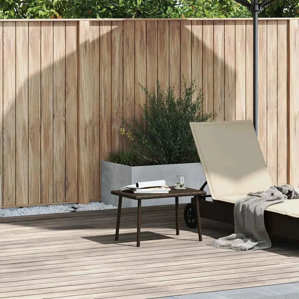 vidaXL - Tuin Salontafel - Bruin - Poly rattan - 60 x 40 x 37 cm