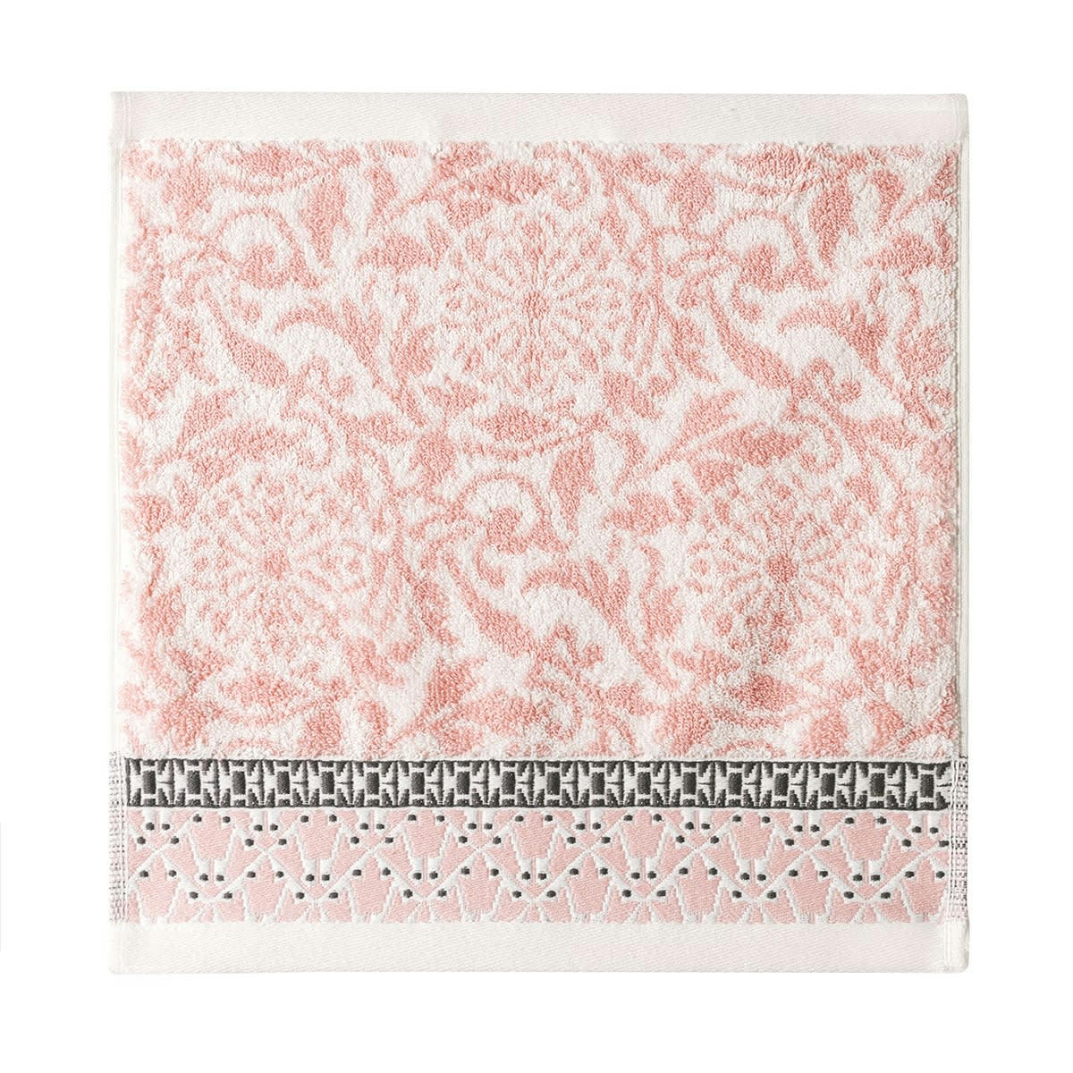CHARME - Carré visage en coton pivoine 30 x 30