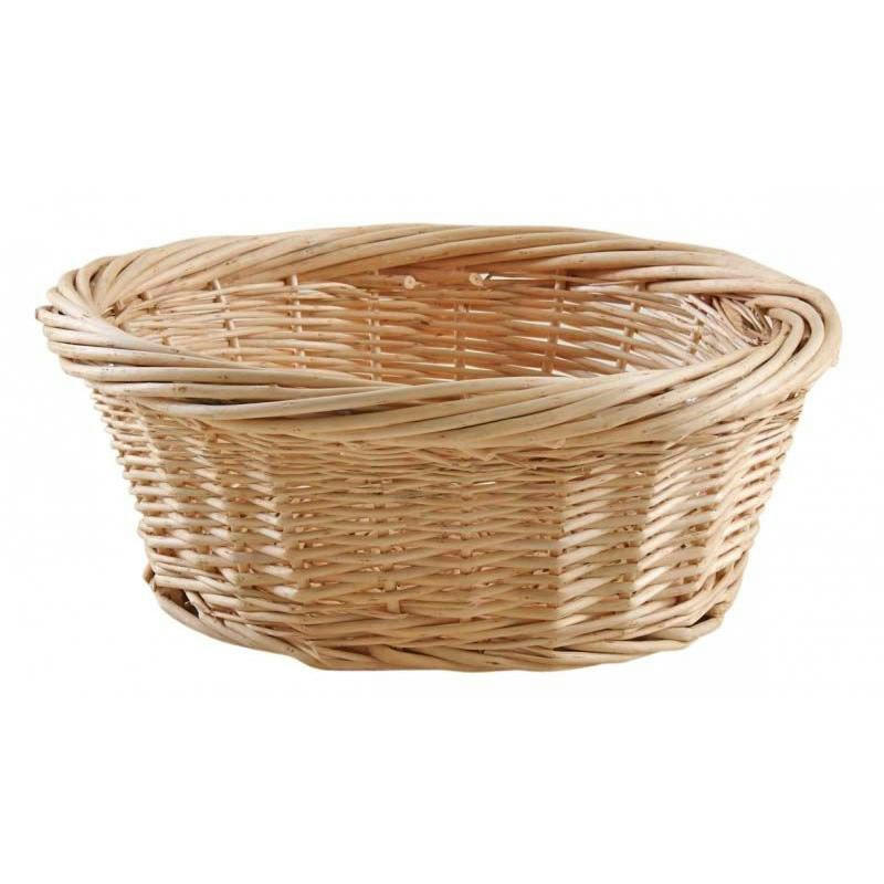 - Corbeille ronde en osier blanc 37 cm