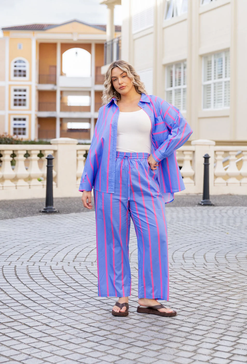Jaimie Pants in Disco Stripes Blue