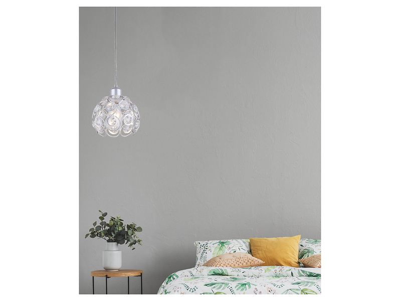 Lampa wisząca Florence stalowa srebrna