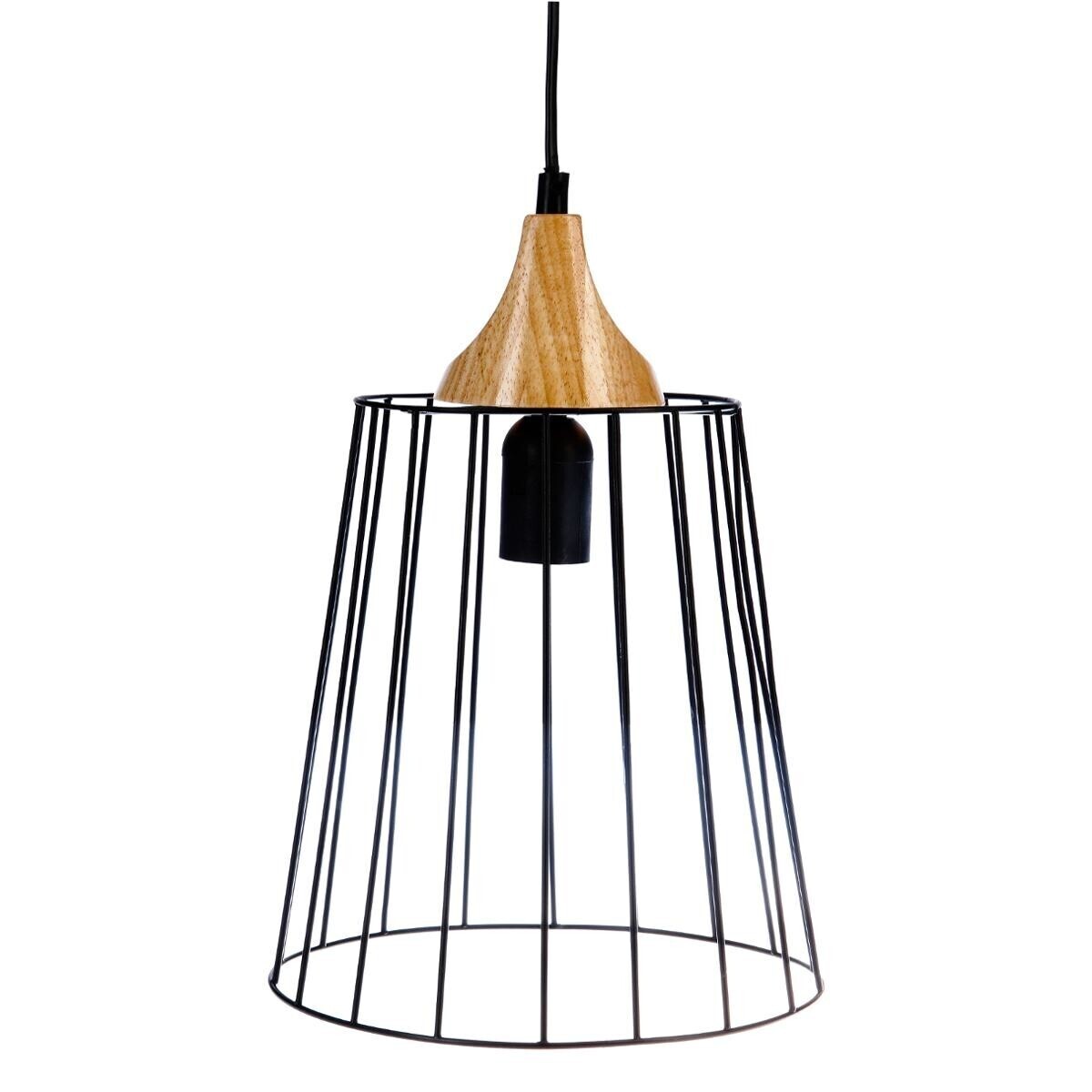 Wire suspension lamp "Nut" Black metal, D.23 cm