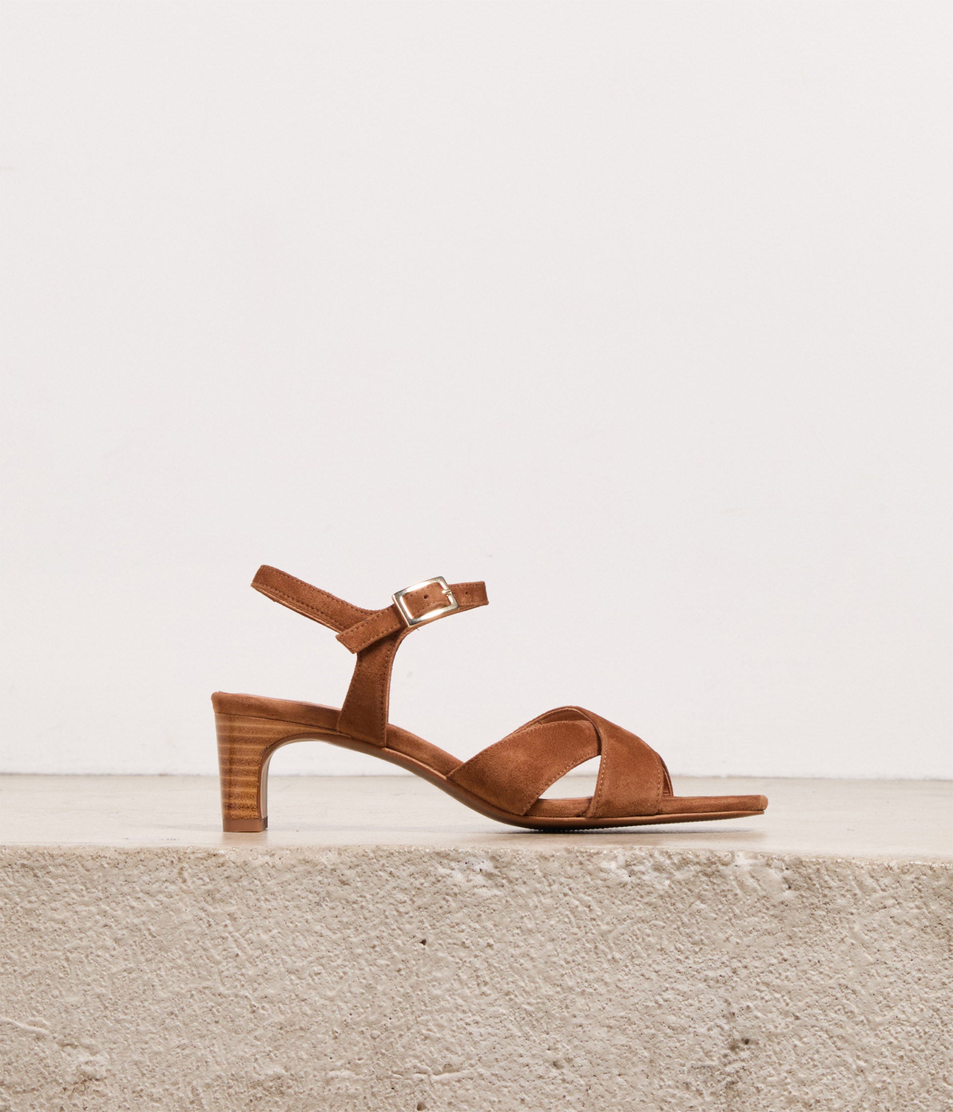 Sandales velours cognac Bulma