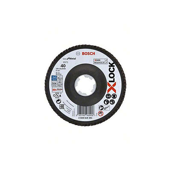 Disque à lamelles X-LOCK Best for Metal BOSCH 125 mm grain 120 - 2608619204