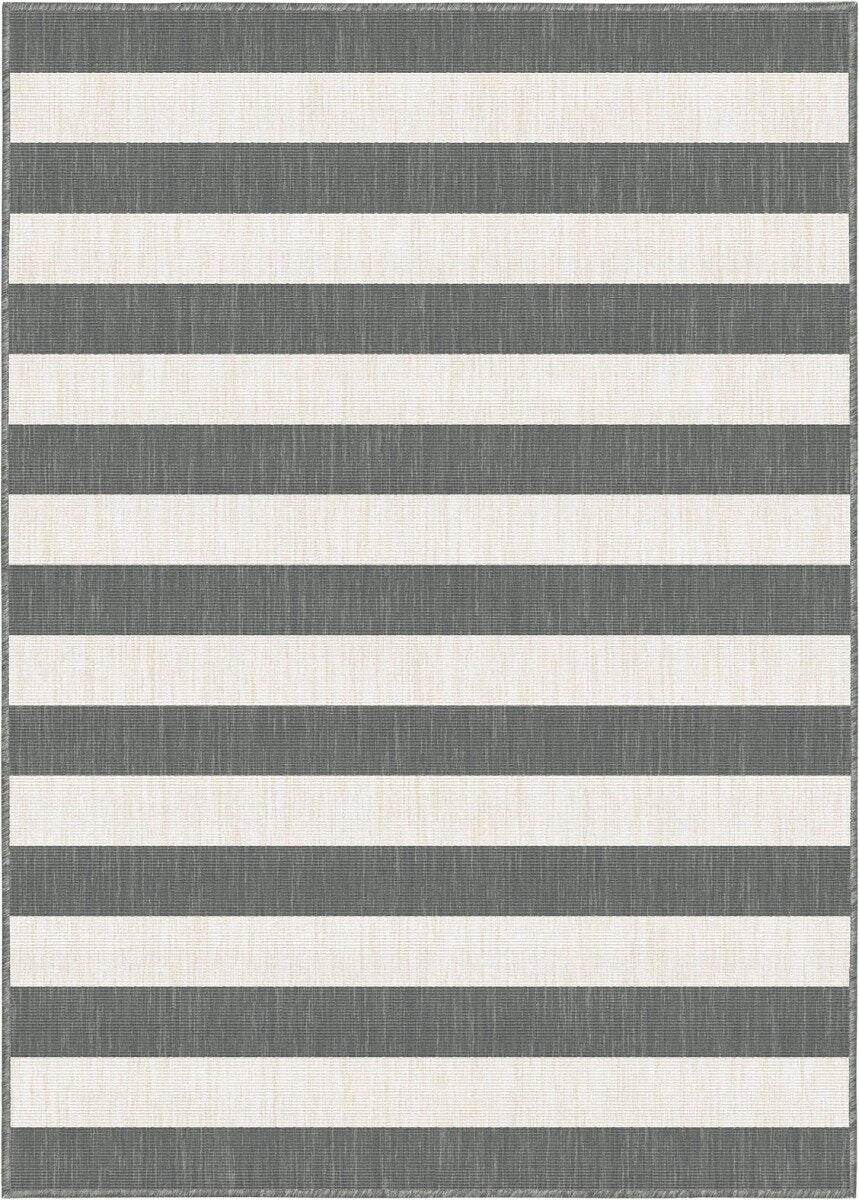 Eva Interior Buitenkleed Stripes Grijs/Wit dubbelzijdig