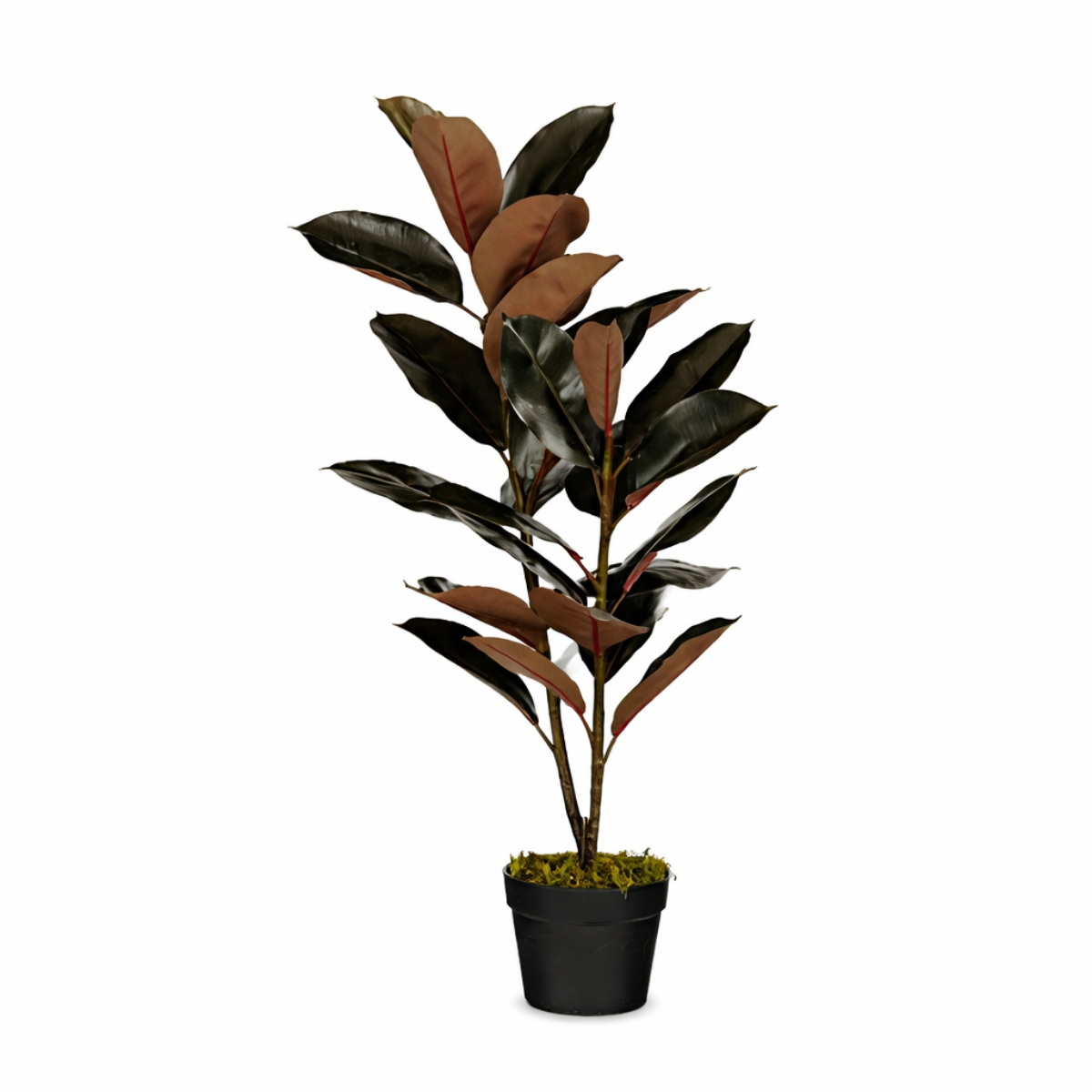 Mica Decorations Rubberplant – Kunstplant in Pot – Realistische Nepplant Woondecoratie – Kunstplanten voor Binnen en Buiten – H90 x Ø70 cm – Rood