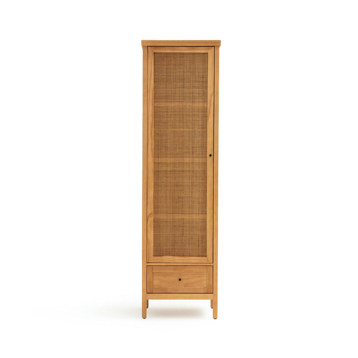 Armoire 1 porte pin massif et cannage, Gabin