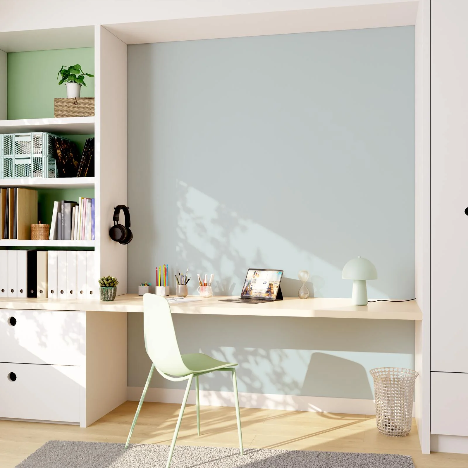 4MURS Papier peint intissé OPAL coloris vert d'eau