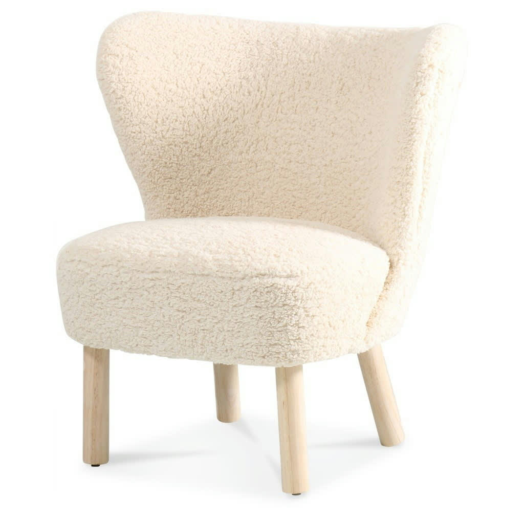 ALPES - Fauteuil en fausse fourrure blanche