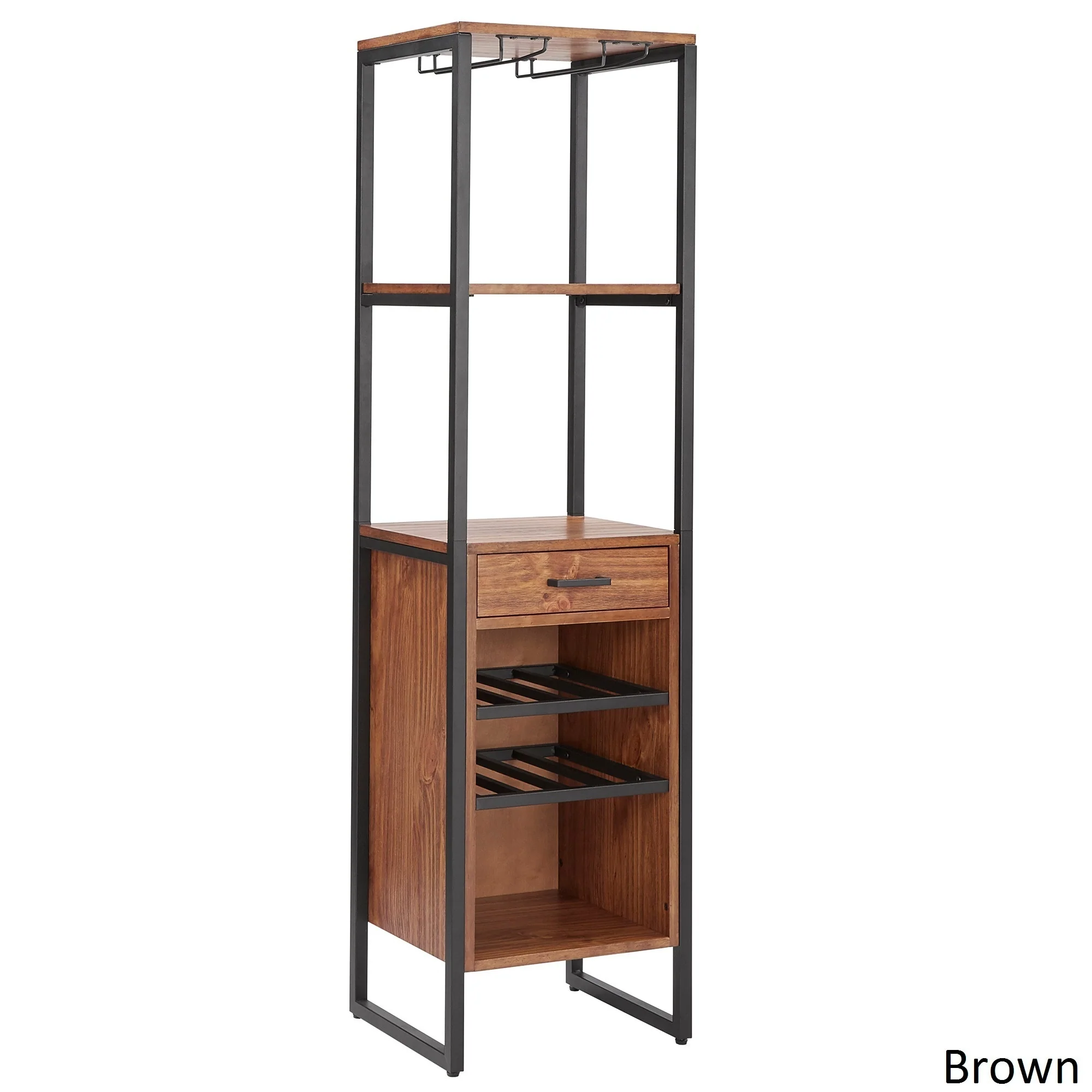 Annata Metal and Wood Wine Tower by iNSPIRE Q Classic