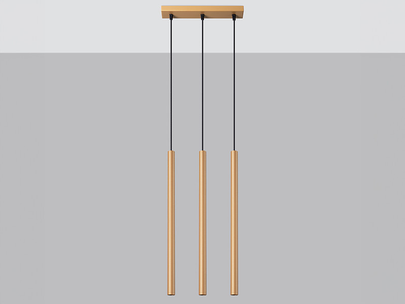 Lampa wisząca Pastelo 3-punktowa stalowa złota